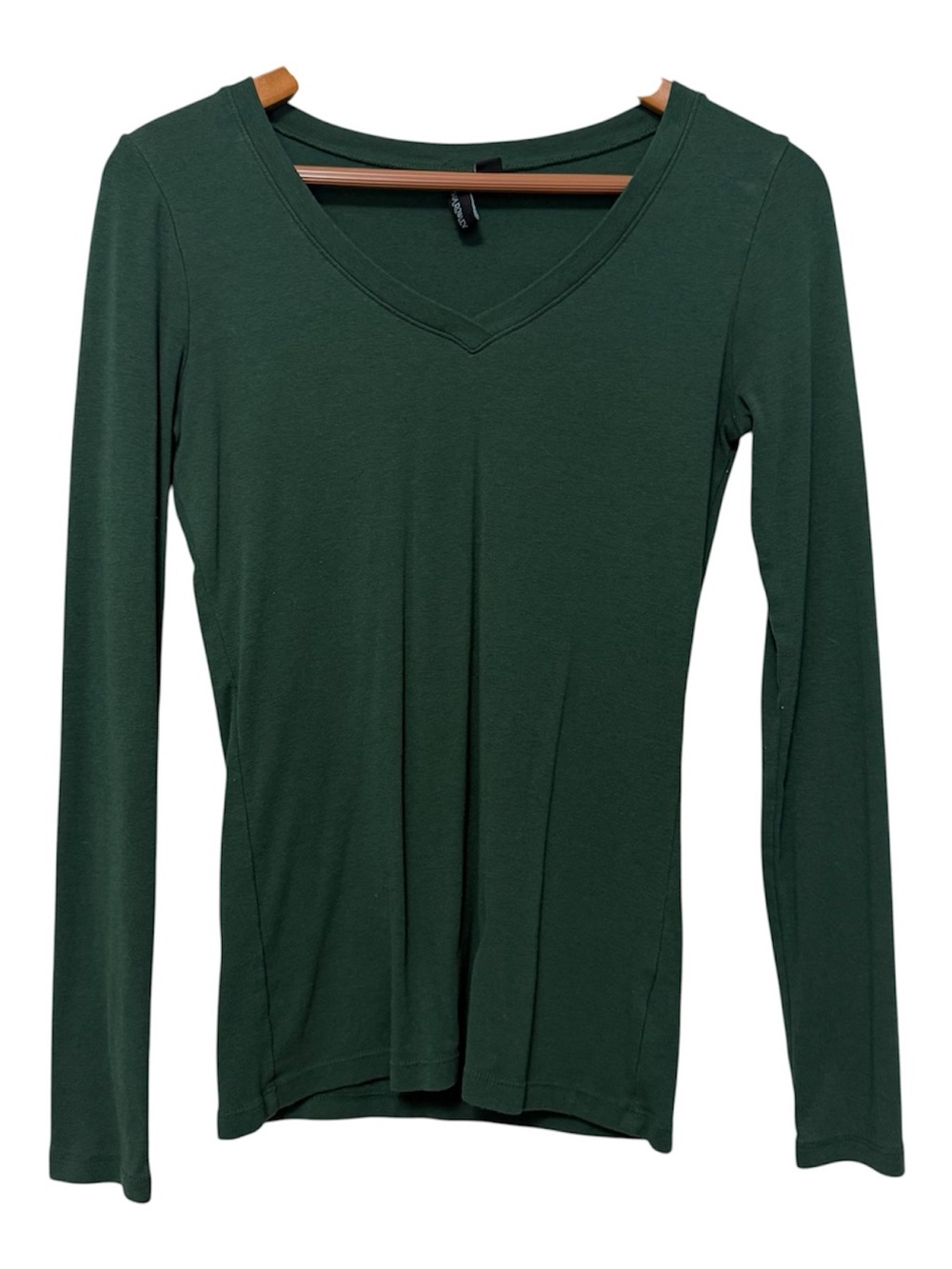 Cynthia Rowley Forest Green V-Neck Long Sleeve Top Women’s M Modal Pima Cotton